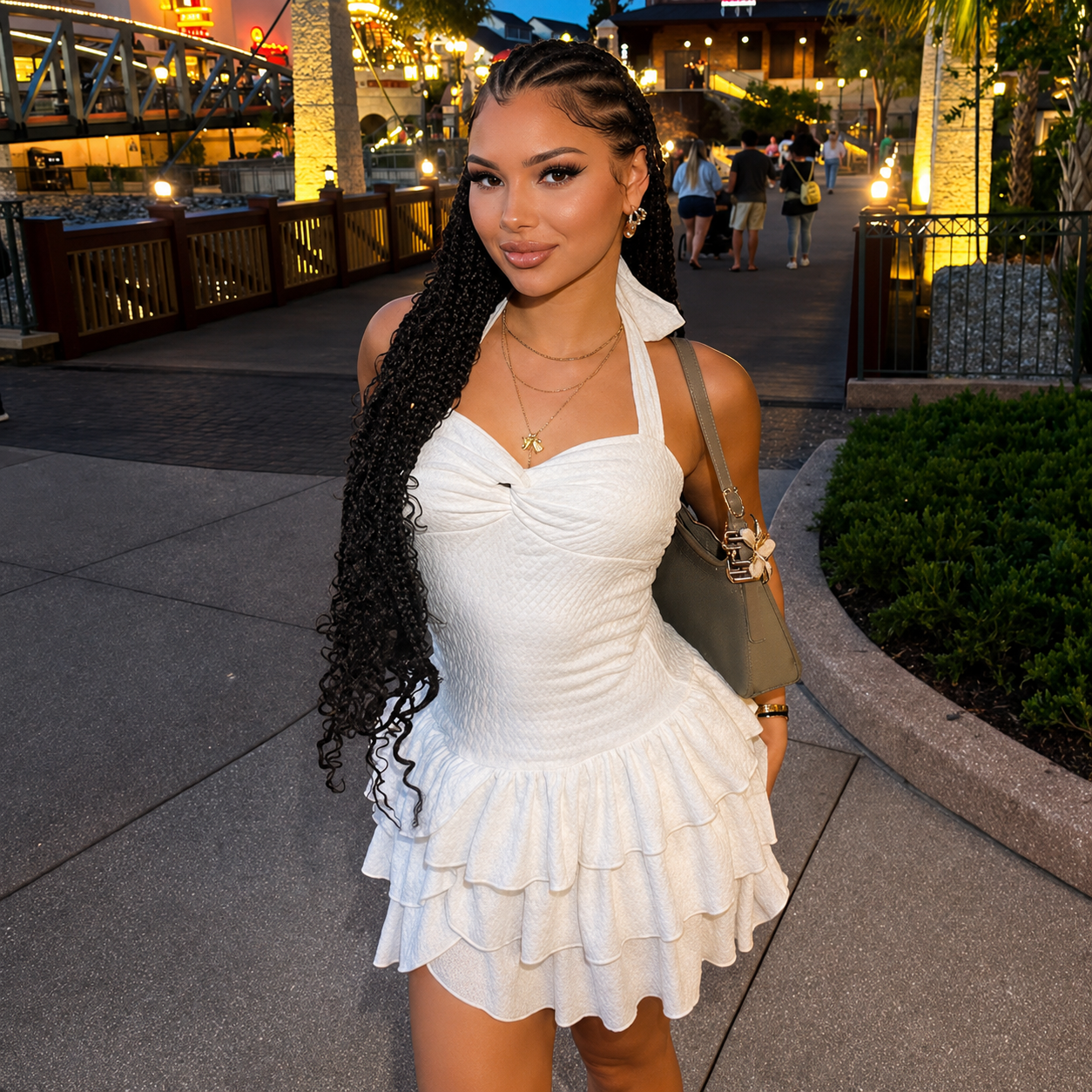 Sweetheart Ruffle Mini Dress