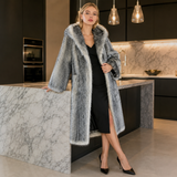 Zeyu 2026 New Arrival Women's Faux Fur Coat Ostrich Feathers Longline Hooded Loose-Fit Eco-friendly Windproof Stylish Warm