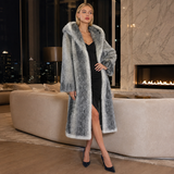 Zeyu 2026 New Arrival Women's Faux Fur Coat Ostrich Feathers Longline Hooded Loose-Fit Eco-friendly Windproof Stylish Warm
