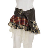 Autumn Riot Plaid Mini Skirt
