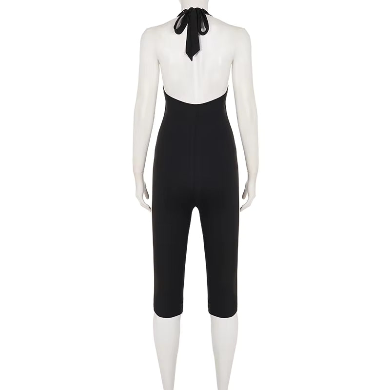 Raven Eyelet Capri Jumpsuit