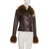 Mocha Muse Fur Trim Jacket