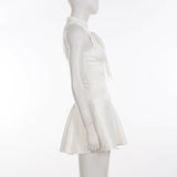 Ivory Café Bow Mini Dress