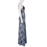 Blair Plaid Lace Maxi Dress
