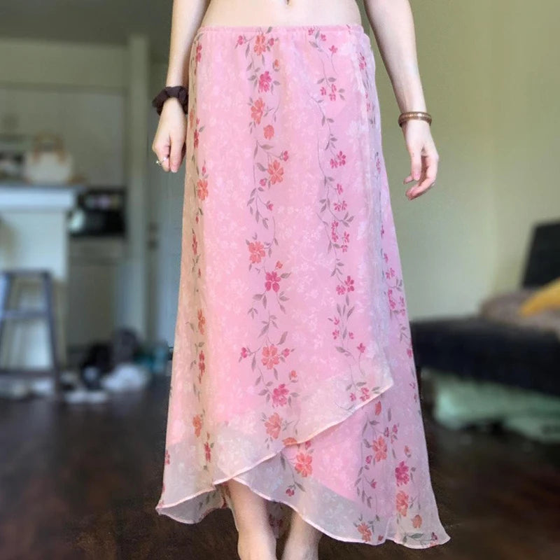 Blushing Petals Maxi Skirt