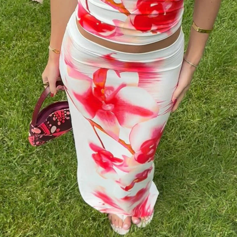 Hibiscus Heat Maxi Skirt