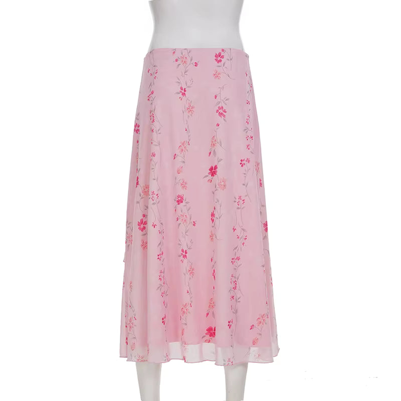 Blushing Petals Maxi Skirt