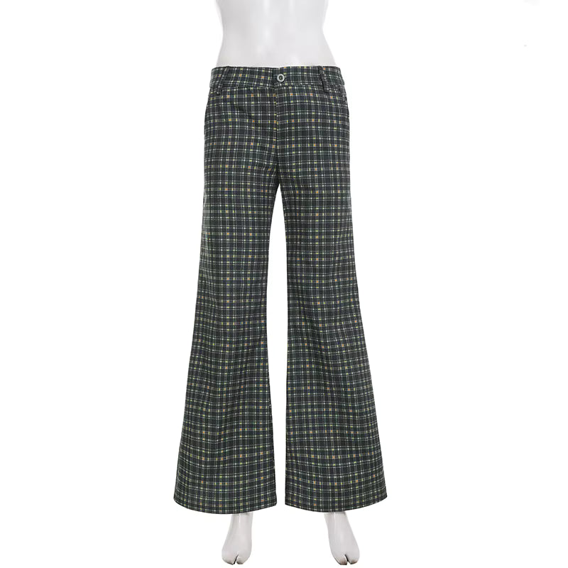 Campus Crush Plaid Flare Pants