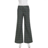 Campus Crush Plaid Flare Pants