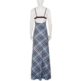 Blair Plaid Lace Maxi Dress
