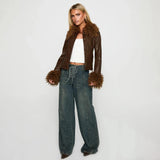 Mocha Muse Fur Trim Jacket