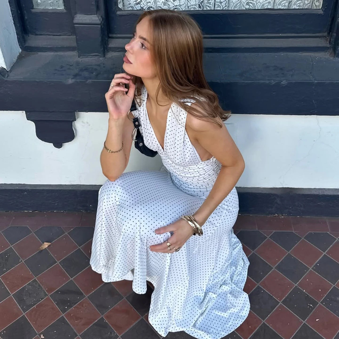 The Colette Polka Dot Maxi Dress