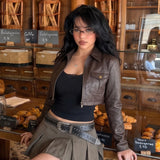 Espresso Edge Crop Jacket