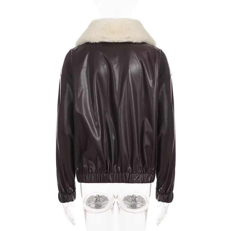 Café Cloud Shearling Bomber Jacket