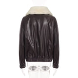 Café Cloud Shearling Bomber Jacket