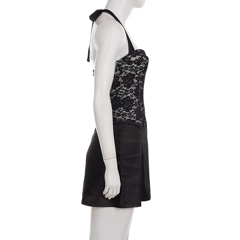 Noir Kiss Mini Dress