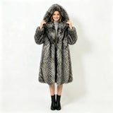 Midnight Chalet Hooded Faux Fur Coat