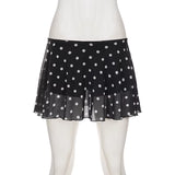 Dot After Dark Mini Skirt