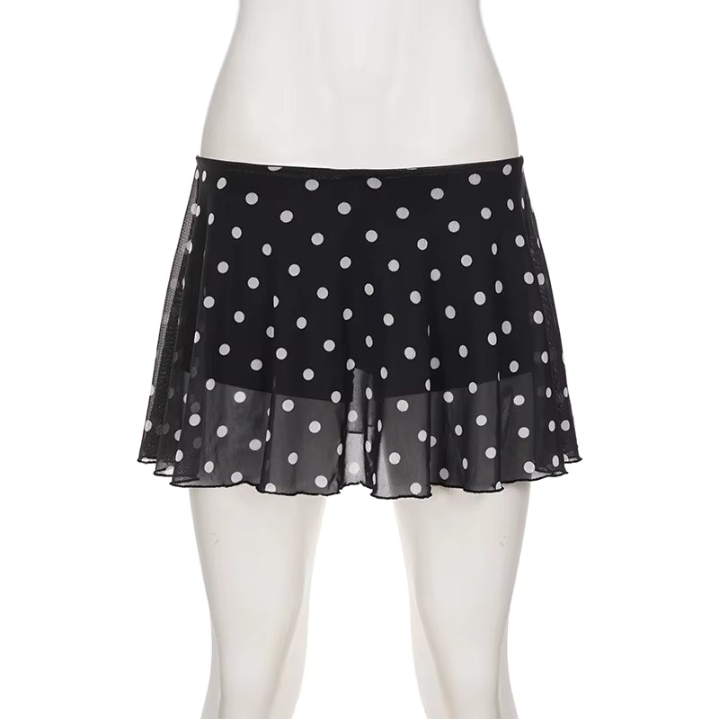 Dot After Dark Mini Skirt