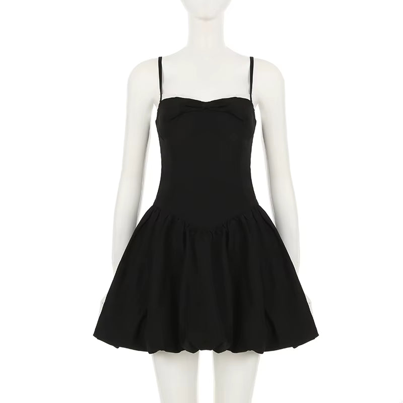 Midnight Bow Babydoll Dress