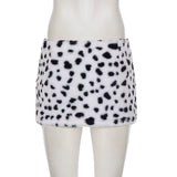 Snow Leopard Bow Mini Skirt