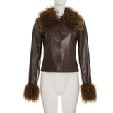 Mocha Muse Fur Trim Jacket