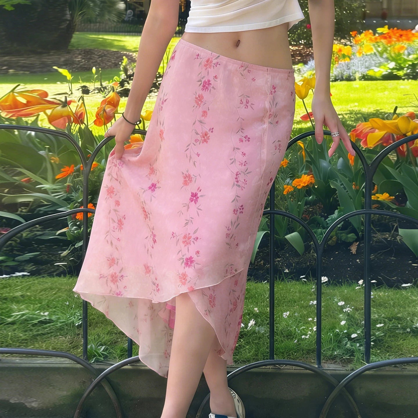 Blushing Petals Maxi Skirt