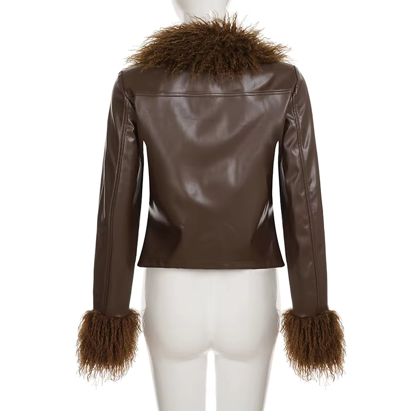 Mocha Muse Fur Trim Jacket