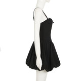 Midnight Bow Babydoll Dress