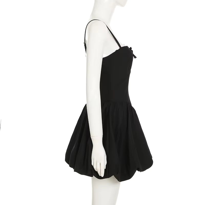Midnight Bow Babydoll Dress