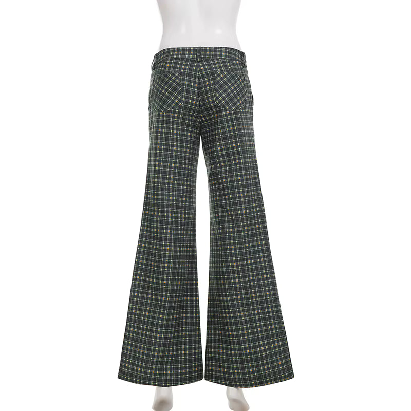 Campus Crush Plaid Flare Pants
