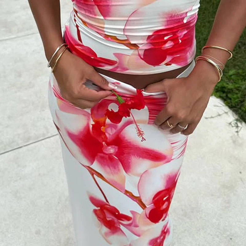 Hibiscus Heat Maxi Skirt