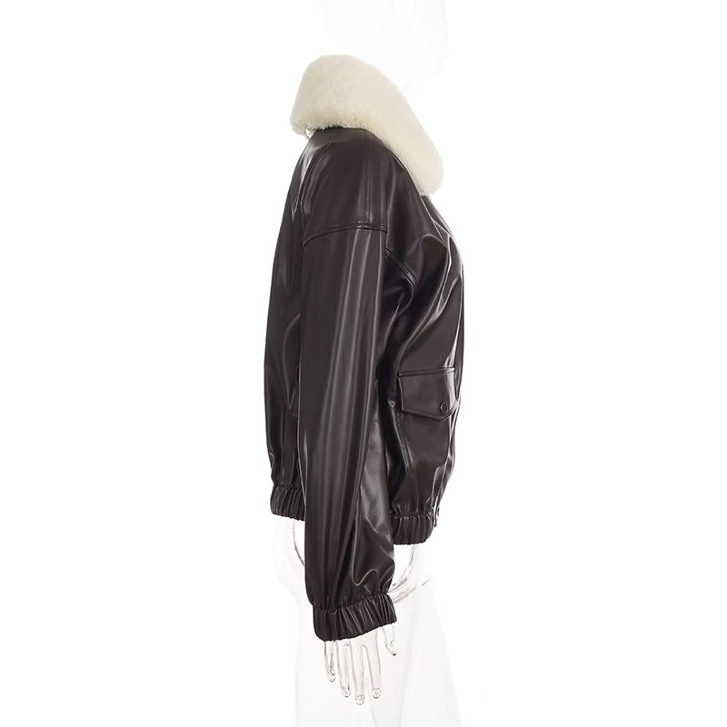 Café Cloud Shearling Bomber Jacket