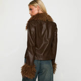 Mocha Muse Fur Trim Jacket