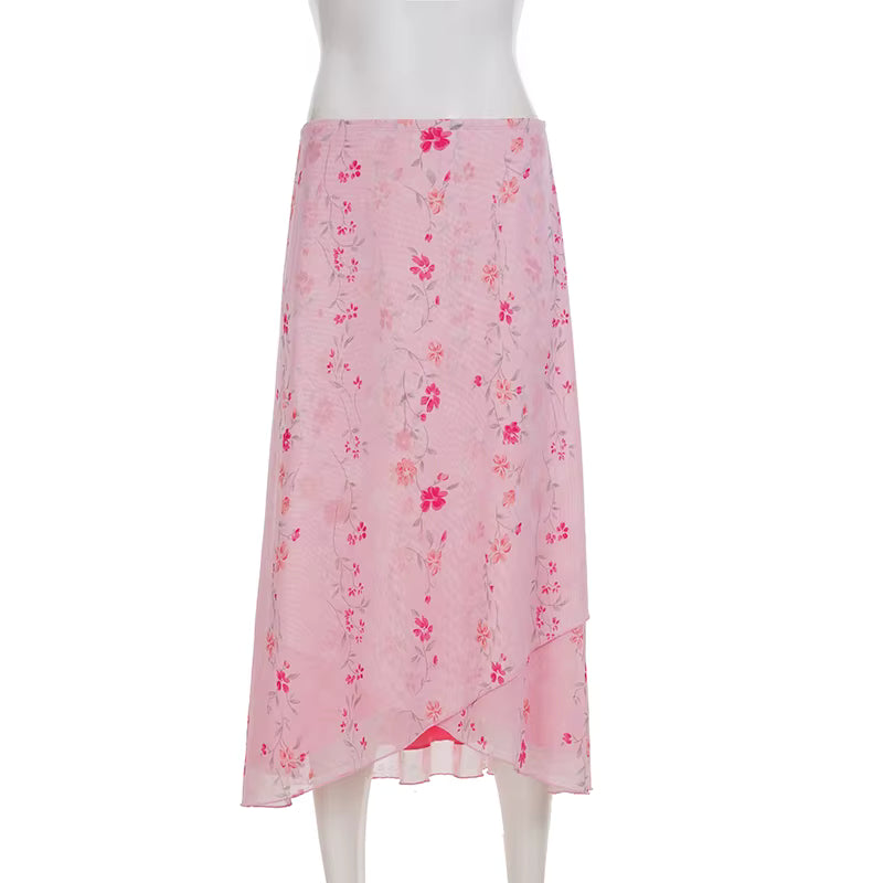 Blushing Petals Maxi Skirt