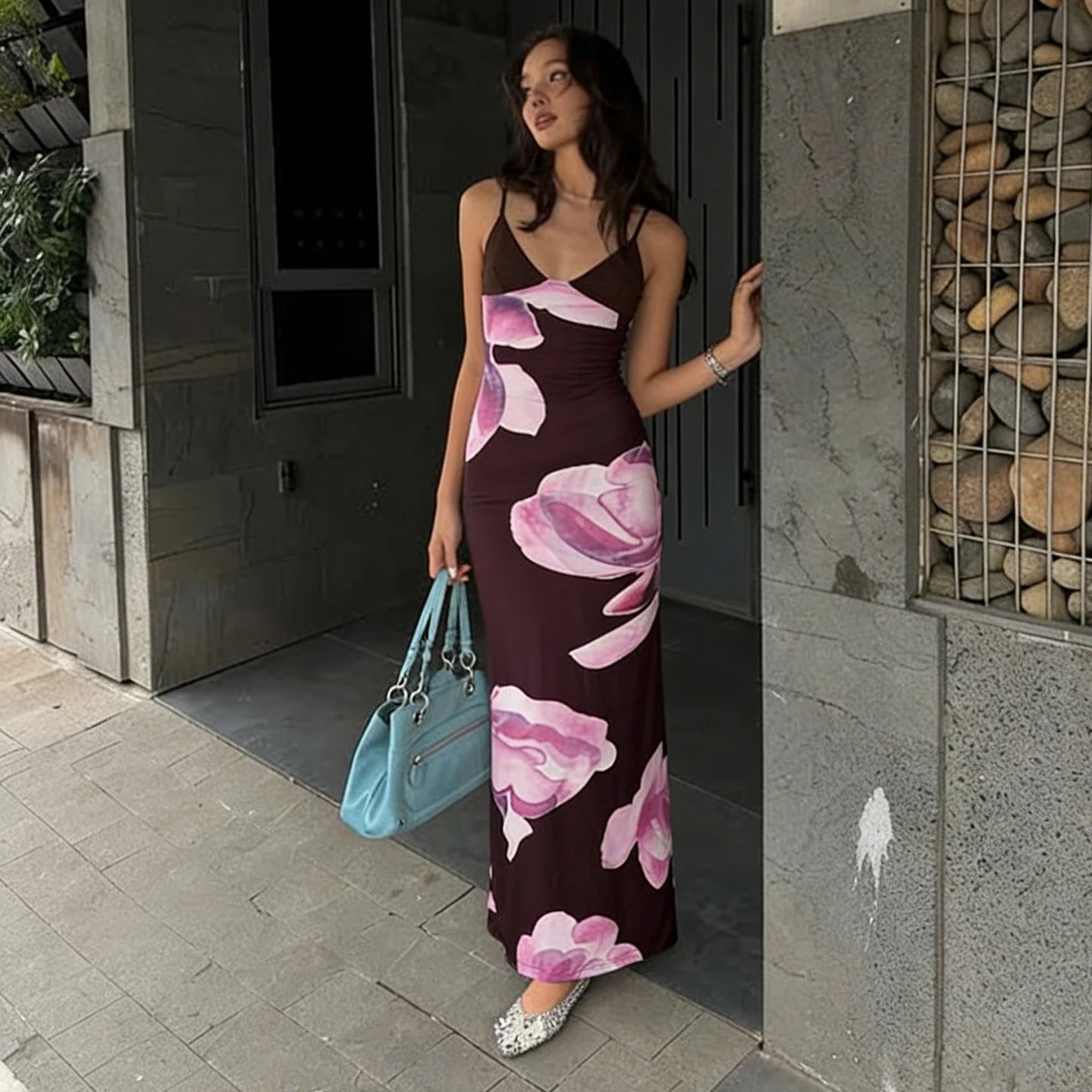 Midnight Bloom Maxi Dress