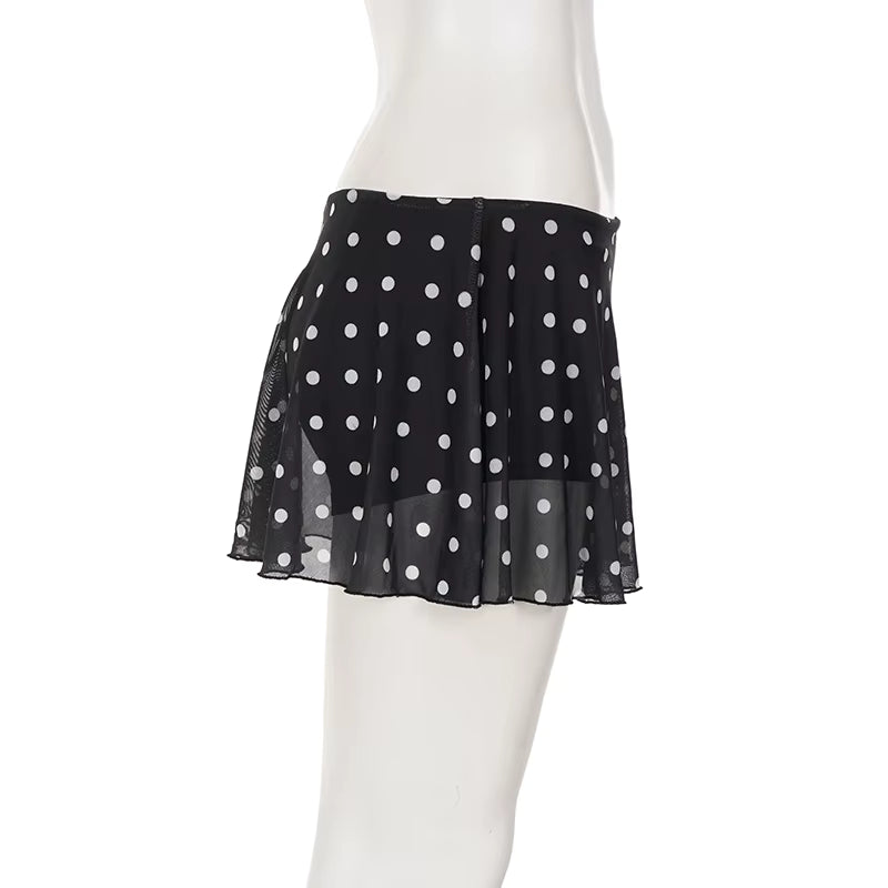 Dot After Dark Mini Skirt