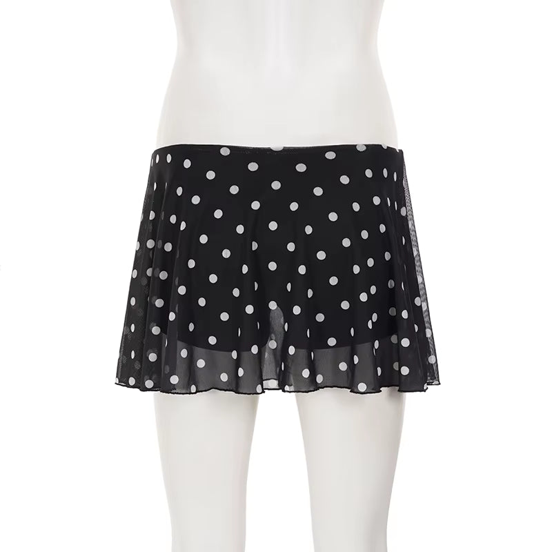 Dot After Dark Mini Skirt