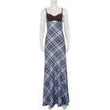 Blair Plaid Lace Maxi Dress
