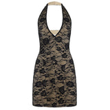 Black Rose Lace Mini Dress