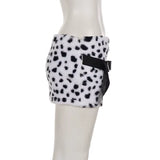 Snow Leopard Bow Mini Skirt
