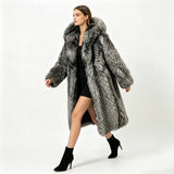 Midnight Chalet Hooded Faux Fur Coat