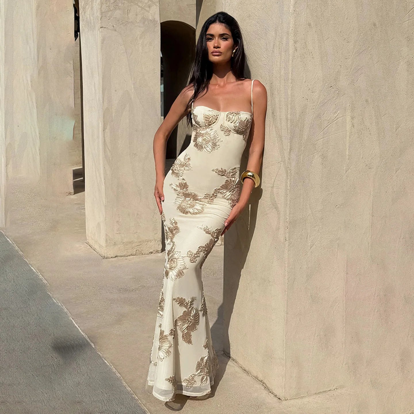Golden Hour in Santorini Dress