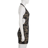 Black Rose Lace Mini Dress