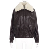 Café Cloud Shearling Bomber Jacket