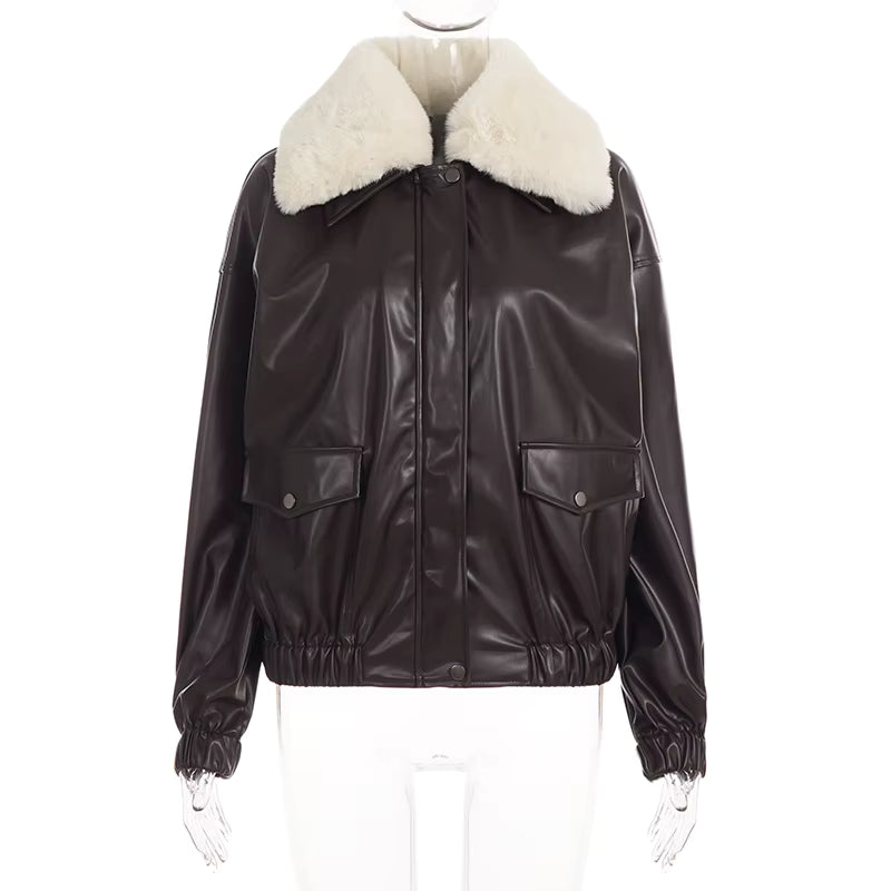 Café Cloud Shearling Bomber Jacket