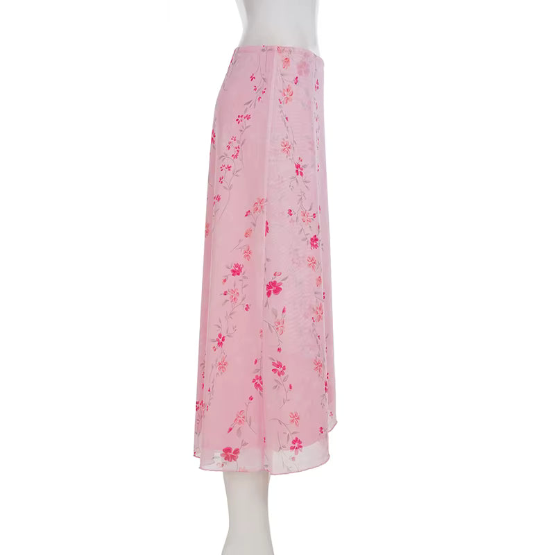 Blushing Petals Maxi Skirt