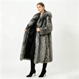 Midnight Chalet Hooded Faux Fur Coat