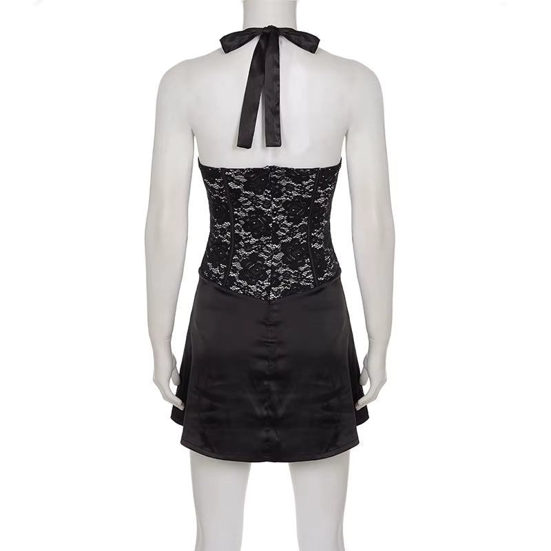 Noir Kiss Mini Dress
