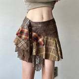 Autumn Riot Plaid Mini Skirt